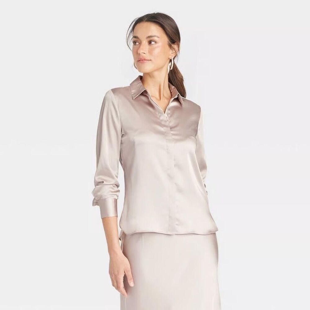 A-new-day Women's White and Cream Shirt